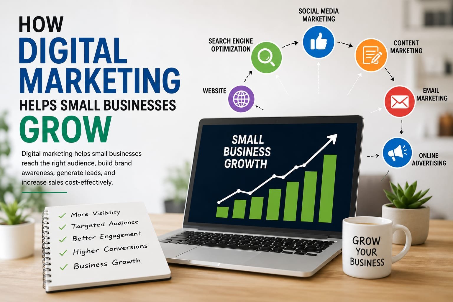 How Digital Marketing Helps Small Businesses Grow blog image